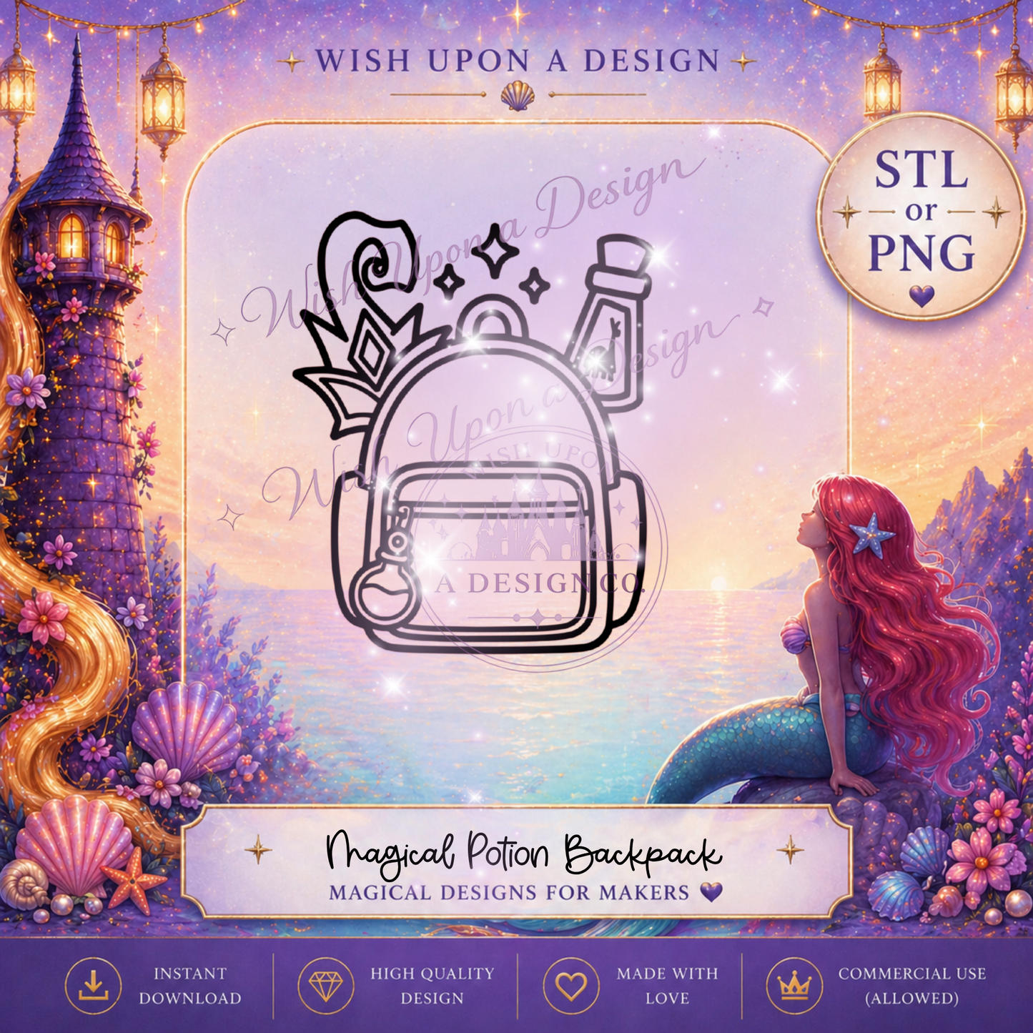 Magical Potion Park Backpack | PNG Digital Design