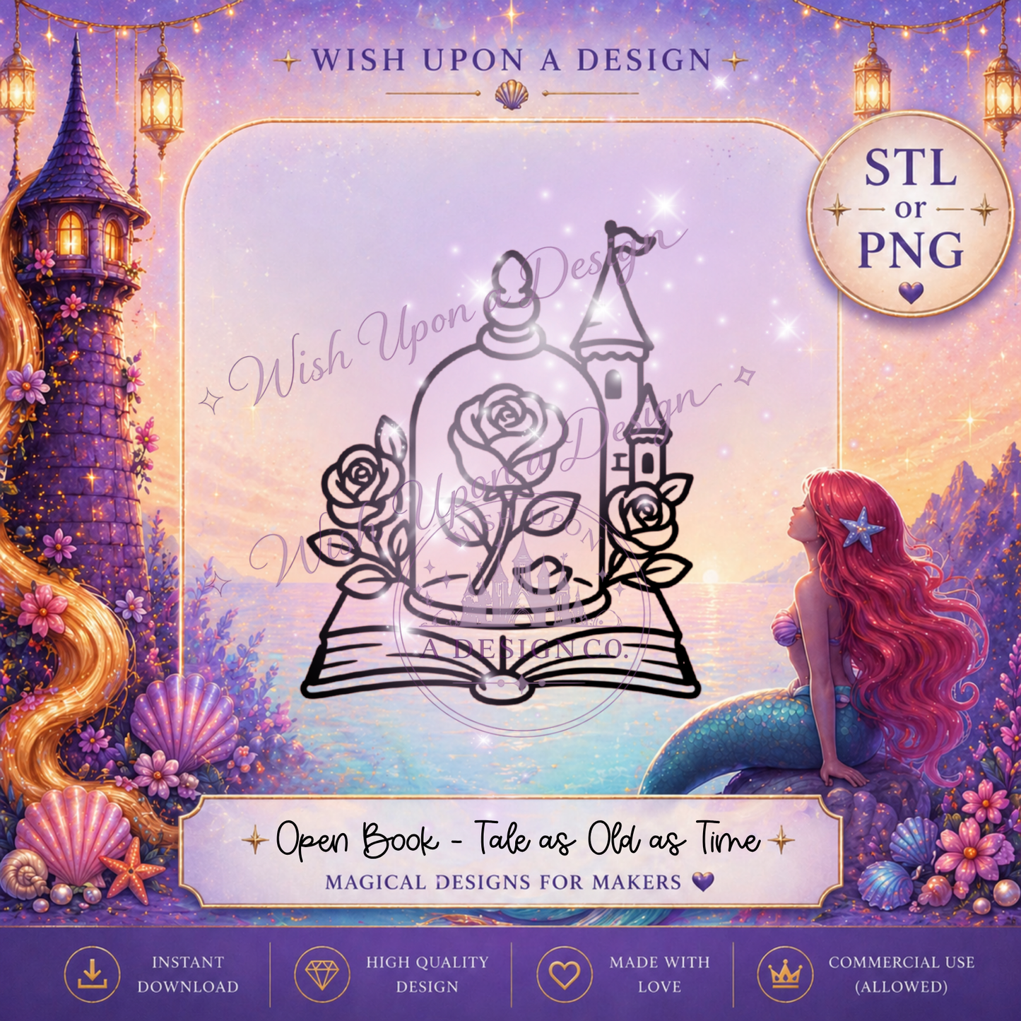 Open Book - Tale as Old as Time | PNG Digital Design