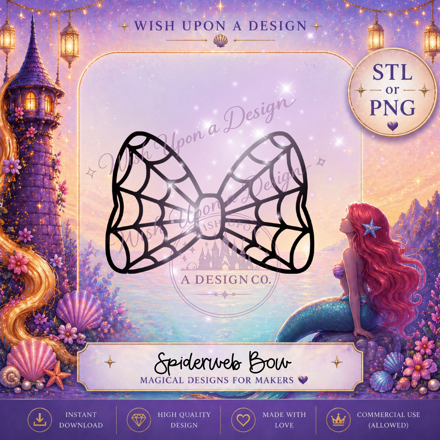 Spiderweb Bow | PNG Digital Design