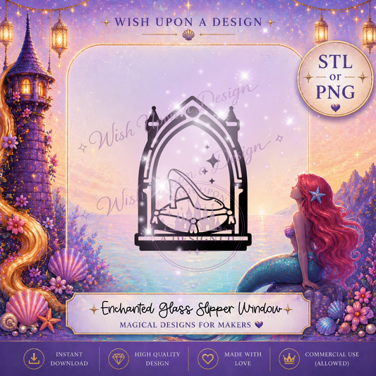 Enchanted Glass Slipper Window | PNG Digital Design