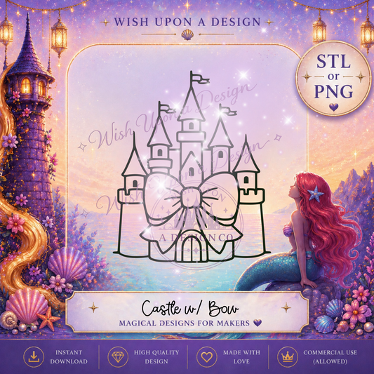 Storybook Castle with Bow | PNG Digital Design