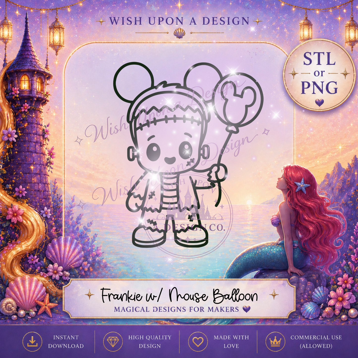 Frankie with Mouse Balloon | PNG Digital Design