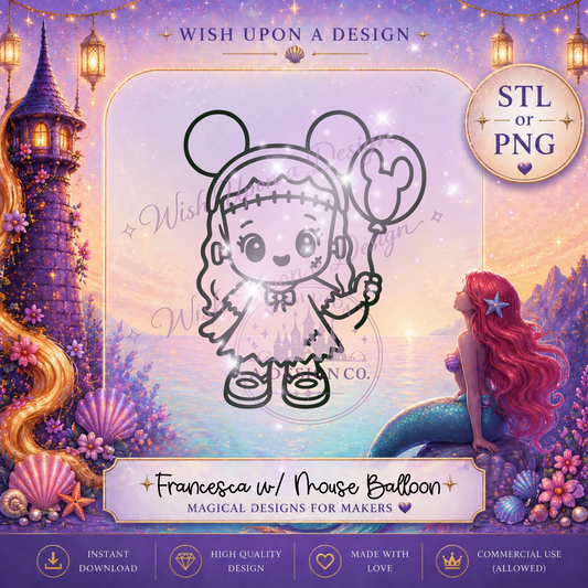 Francesca with Mouse Balloon | PNG Digital Design