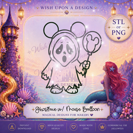 Ghostface with Mouse Balloon | PNG Digital Design