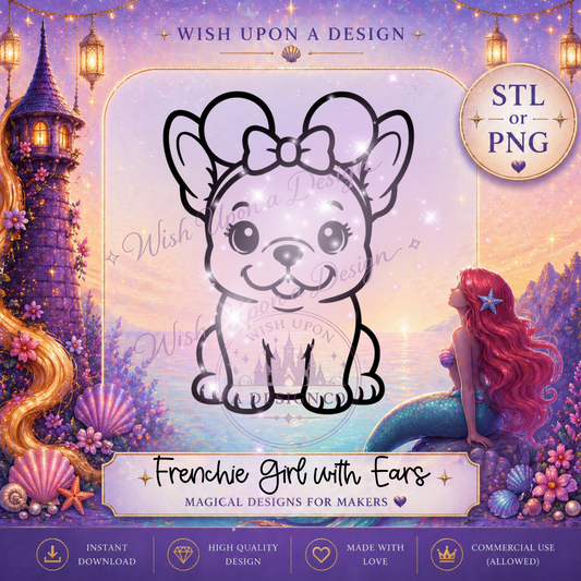 Frenchie Girl with Bow | PNG Digital Design