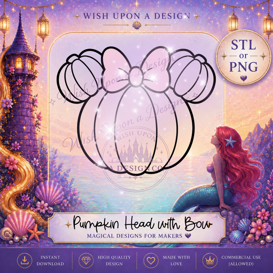 Pumpkin Head with Bow | PNG Digital Design