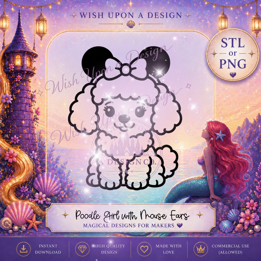 Poodle with Mouse Ears | PNG Digital Design