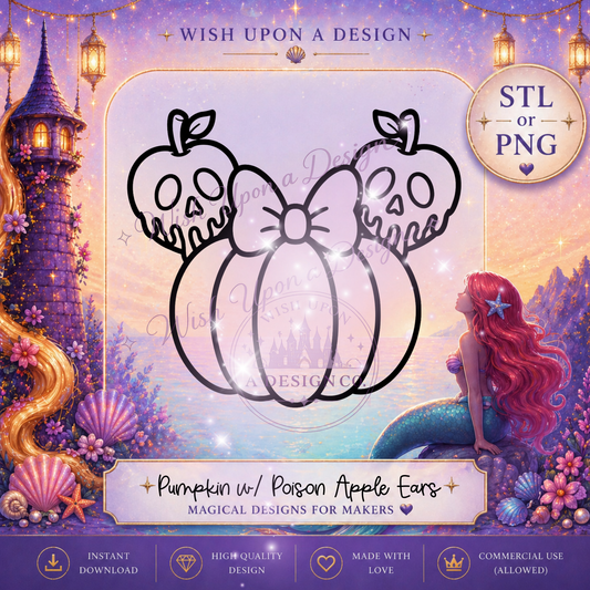 Pumpkin Head with Poison Apple Ears | PNG Digital Design