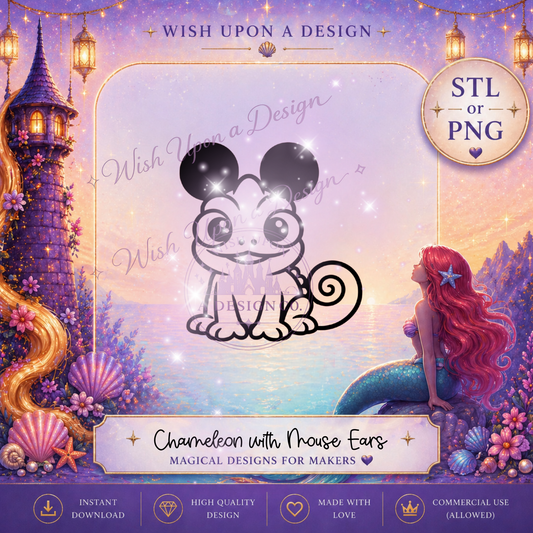Chameleon with Mouse Ears | PNG Digital Design