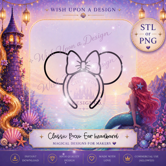 Classic Bow Ears Headband | PNG Digital Design