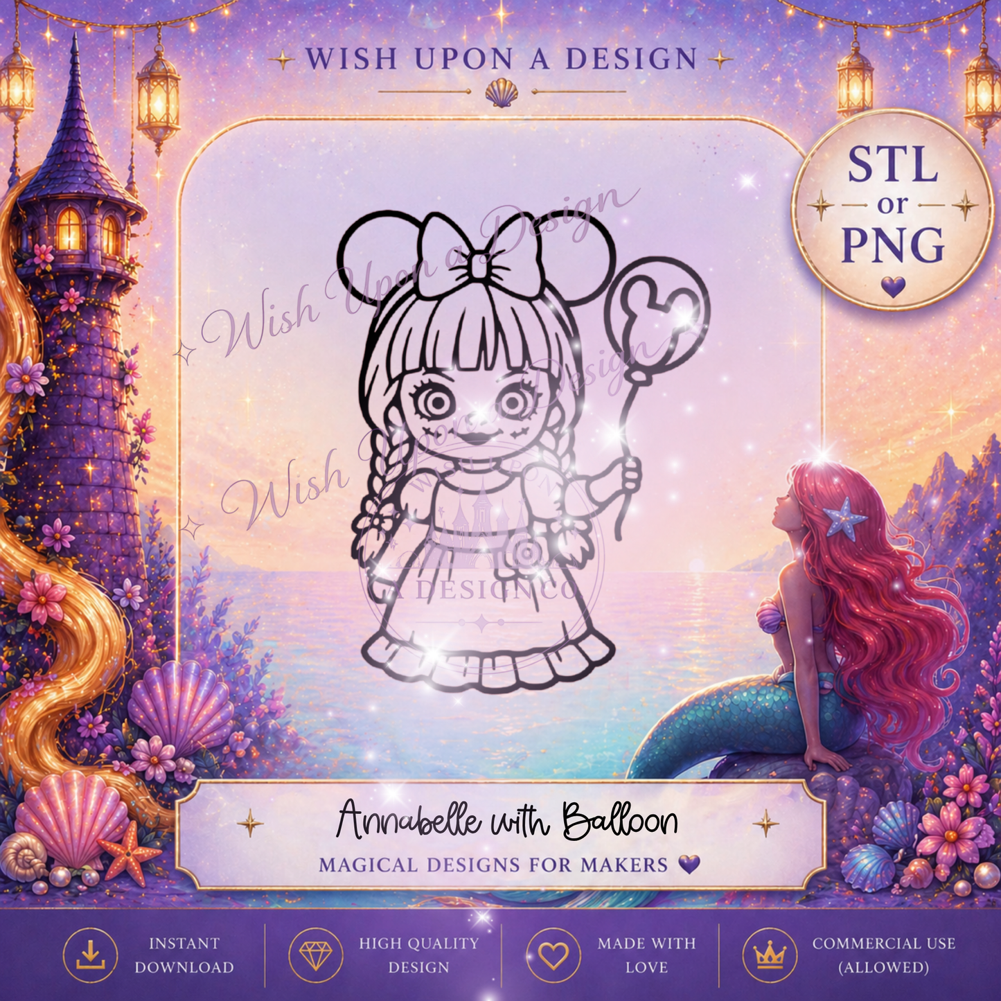 Annabelle with Balloon | PNG Digital Design