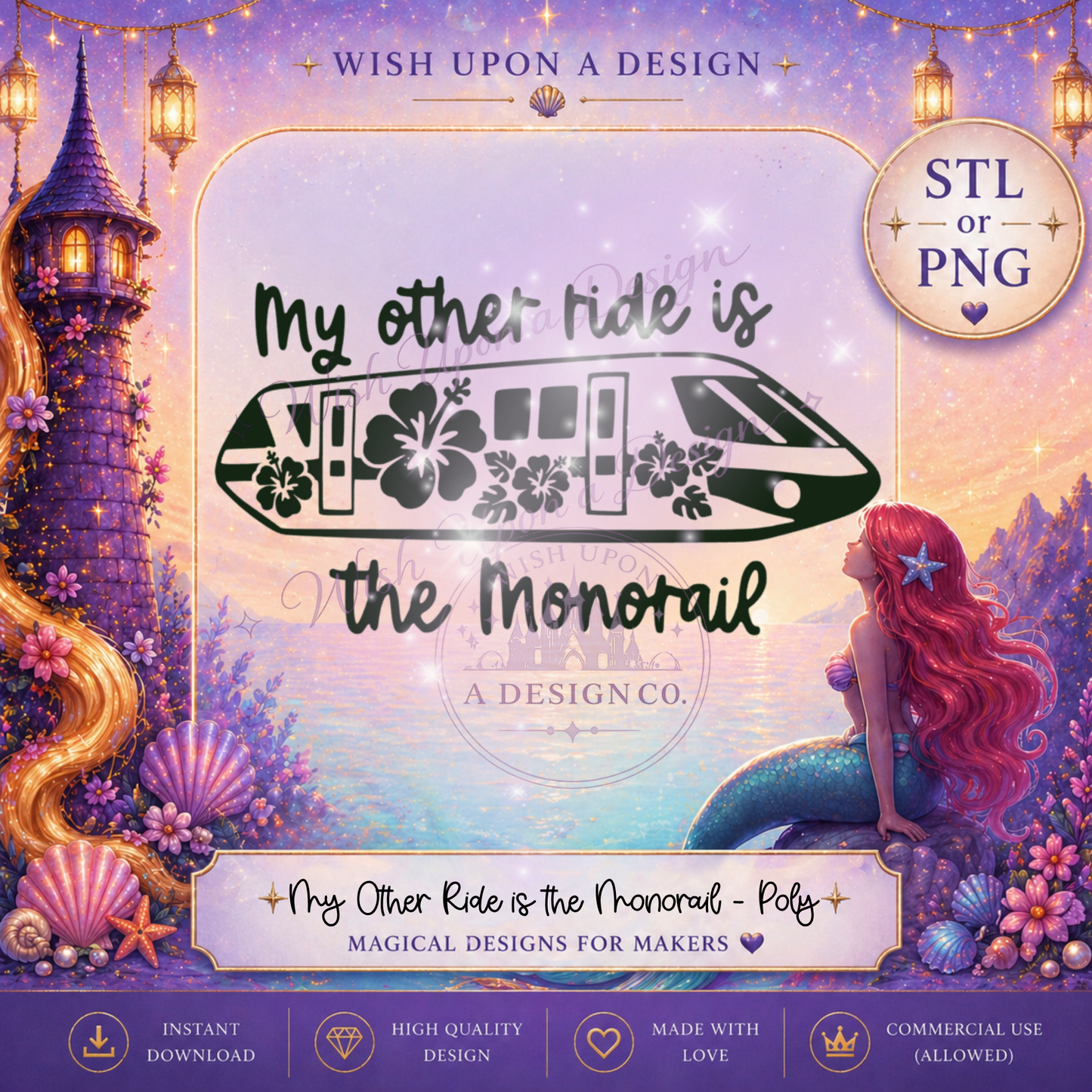 My Other Ride is a Monorail | Tropical Resort-Inspired PNG File