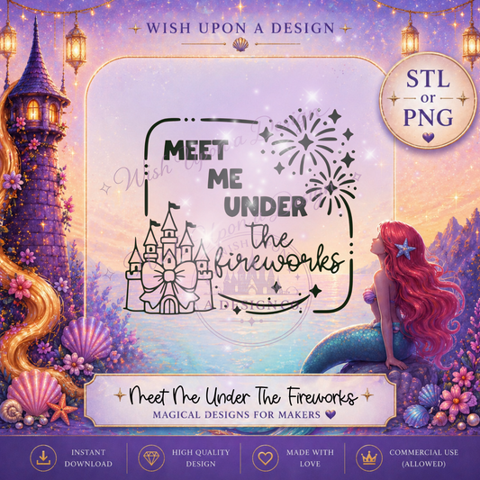 Meet Me Under the Fireworks | Magical Park Night PNG Design