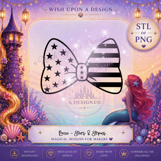Stars & Stripes Bow | PNG Digital Design